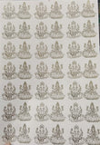 LAXMI GANESHA METAL STICKER SHEET A4 SIZE