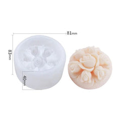 3D Peony Rose Flower Soap & Candle Handmade Mould (hm0067