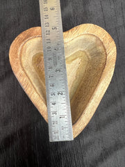 SMALL WOODEN DEEP HEART BOWL FOR CANLDE MAKING