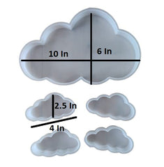 Cloud Silicon Mould for Resin Art, 3D Cloud Mould for DIY Epoxy UV Resin Art, Set of 5