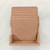 MDF DIY Square Coasters with case- MDF Plain Wooden Coasters & Holder Blank Cutouts for Painting Wooden Sheet Craft, Decoupage, Resin Art Work & Decoration (DIYCoasters: 6SquarewithCase)
