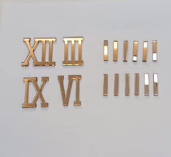 Acrylic Golden Cutting Number, Digits, Roman Number for Clock, Watch for Resin Art (3,6,9 and 12 with 8 Single Sticks) (1.5