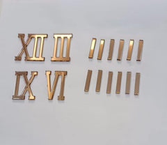 Acrylic Golden Cutting Number, Digits, Roman Number for Clock, Watch for Resin Art (3,6,9 and 12 with 8 Single Sticks) (1.5