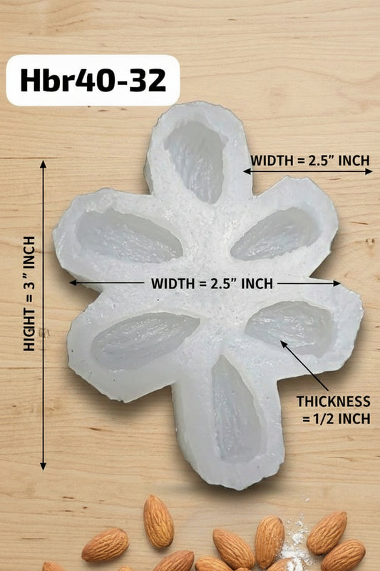 6 CAVITY ALMOND MOULD FOR CANDLE