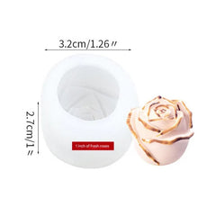 3D Rose Flower Candle Handmade Mould (hm0073)