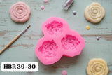 HBR3930 3 CAVITY PINK FLOWER MOULD