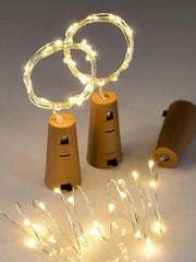 Bottle Cork Light with 20 LED | Aesthetic Decor | Battery Operated| Warm White Home Decor (Mini Fairy Cork Light)