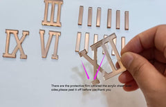 Acrylic Golden Cutting Number, Digits, Roman Number for Clock, Watch for Resin Art (3,6,9 and 12 with 8 Single Sticks) (1.5