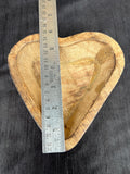 MEDIUM DEEP HEART WOODEN BOWL FOR CANDLE MAKIG