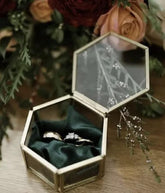 RESIN RING PLATTER HEXAGON RING HOLDER BOX 7.5CM X 7.5CM X 4.5CM