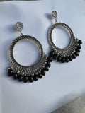 Pearl silver Jhumka With Glass Beads Earring Bezels For Resin Art RENDOM COLOUR