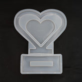 Center Hanging Heart Frame with Stand Mould/Mold | Multipurpose Silicone Mould Casting Mould Coaster Mould DIY Mould Epoxy Resin Mould Frame Mould Jewelry Pendant Mould Craft Mould - 1 PC