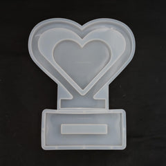 Center Hanging Heart Frame with Stand Mould/Mold | Multipurpose Silicone Mould Casting Mould Coaster Mould DIY Mould Epoxy Resin Mould Frame Mould Jewelry Pendant Mould Craft Mould - 1 PC