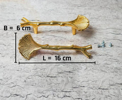 Golden Sea Shell Metal Tray Handle, Resin Art Handle Set for Trays (Set of 1, with Screws)