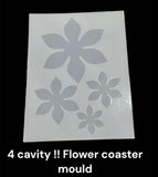 3D Flower 4 Cavity Mould Casting Mould Silicone Epoxy and UV Resin Silicone mould