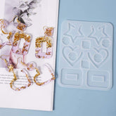 2PCS Earring Epoxy Resin Molds Fashion Jewelry Silicone Molds Drop Dangle Earring Mould