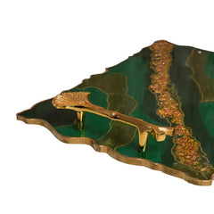 Golden Sea Shell Metal Tray Handle, Resin Art Handle Set for Trays (Set of 1, with Screws)