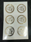 A5 guru nanak ji 6cm golden sticker sheet