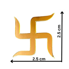 SWASTIK GOLDEN ACRYLIC CUT OUT PACK OF 2 PC