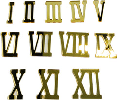 Golden Acrylic Roman Numbers | Numerals/Digits for Clock Making in Resin Art, MDF Craft, Decoupage Craft, DIY Craft As a Clock Accessory