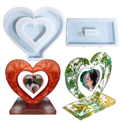 Center Hanging Heart Frame with Stand Mould/Mold | Multipurpose Silicone Mould Casting Mould Coaster Mould DIY Mould Epoxy Resin Mould Frame Mould Jewelry Pendant Mould Craft Mould - 1 PC