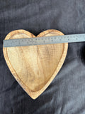 LARGE HEART WOODEN BOWL
