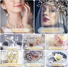 Pearl Beads White (8mm) pack of 50gm ( size big )