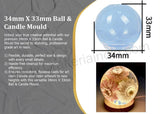 34Mm X 33Mm Ball & Candle Mould ( SM0036 )