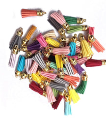 mix colour leather tassel golden cap