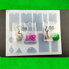 Multishape Earring Keychain Pandent silicon mold for Resin art cavity’s 13 shape