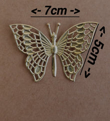 METAL GOLD   BUTTERFLY   PACK OF 10PC