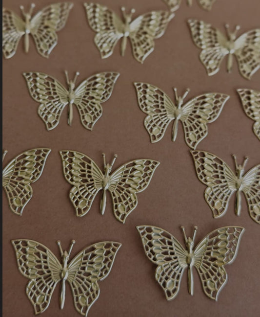 METAL GOLD BUTTERFLY PACK OF 10PC