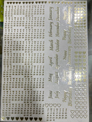 HEART CLEANDER METAL STICKER SHEET A4 SIZE