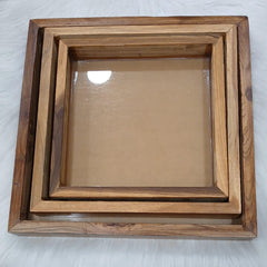 Original Teak Wood Acrylic Floating Frame
