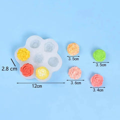 6 Cavity 3D Mix Flower Handmade Mould (hm0079)