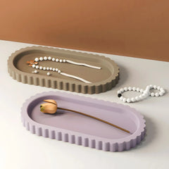 Oval Striped Trinket Tray Mould sm1080