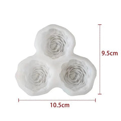 3 Cavity 3D Peony Handmade Mould (hm0144)
