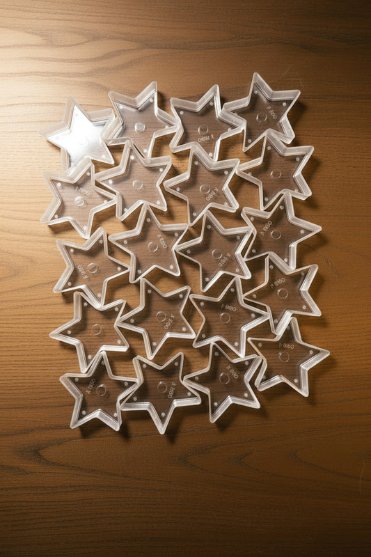 Polycarbonate T-Light Cups - BIG STAR (20 Pcs) 1.5INCH BY 1.5CM aprrox