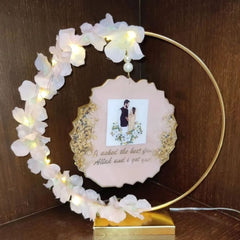 Metal Round Stand for Clock Hanging Resin and Frame, Tea Light Candle Holder, Christmas Lighting Small Home Decoration -