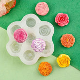 6 Cavity 3D Mix Flower Handmade Mould (hm0079)