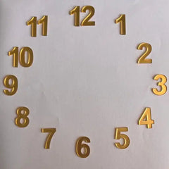 3D Glossy Numeric Letters for Clock | Acrylic Number for Resin Clock | DIY Numbers for Wall Clock (pack of 1) (colour - Golden)