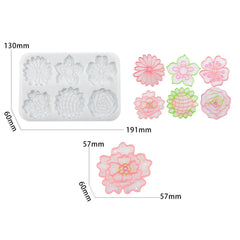 6 Cavity Floral Keychain & Pendant Mould