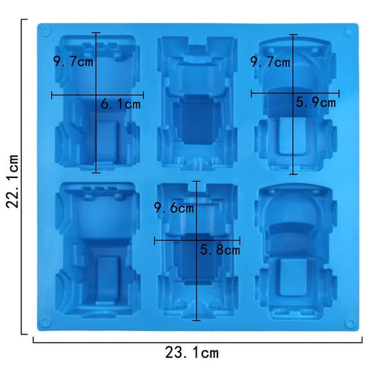 SM1437 6 Cavity Assorted Trucks & Construction Vehicles Mould for DIY Concrete Art, Resin Crafts, Soap Making & Cake Making Silicone Mould