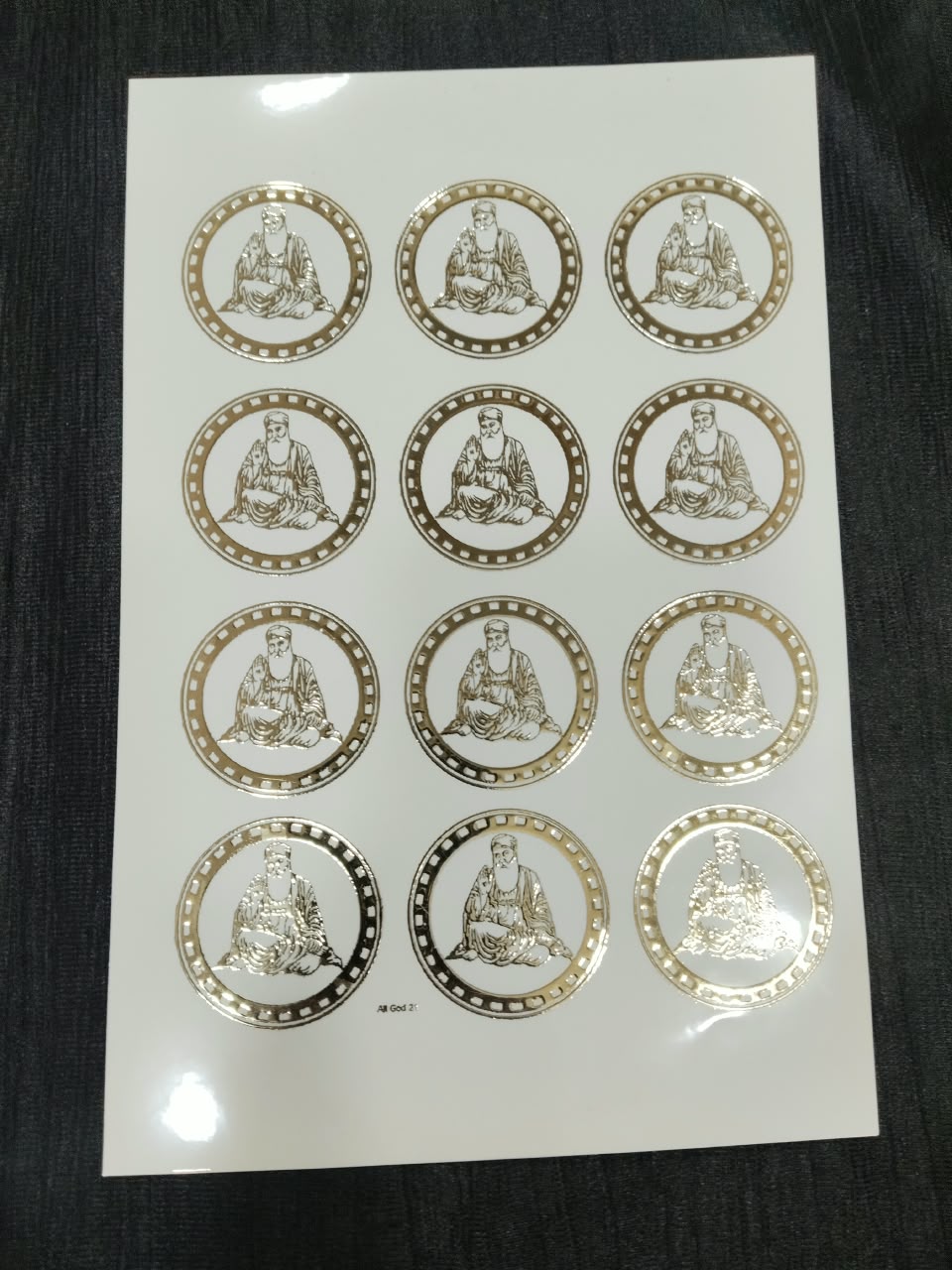 A5 Guru Nanak Ji Sticker Sheet Embossed