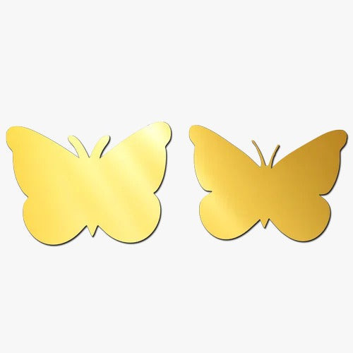 BUTTERFLY GOLDEN ACRYLIC CUT OUT PACK OF 2 PC