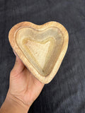 SMALL  WOODEN  DEEP  HEART  BOWL  FOR  CANLDE  MAKING