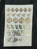 A5 lk Omkar+Khanda Sahib Embossed Sticker Sheet