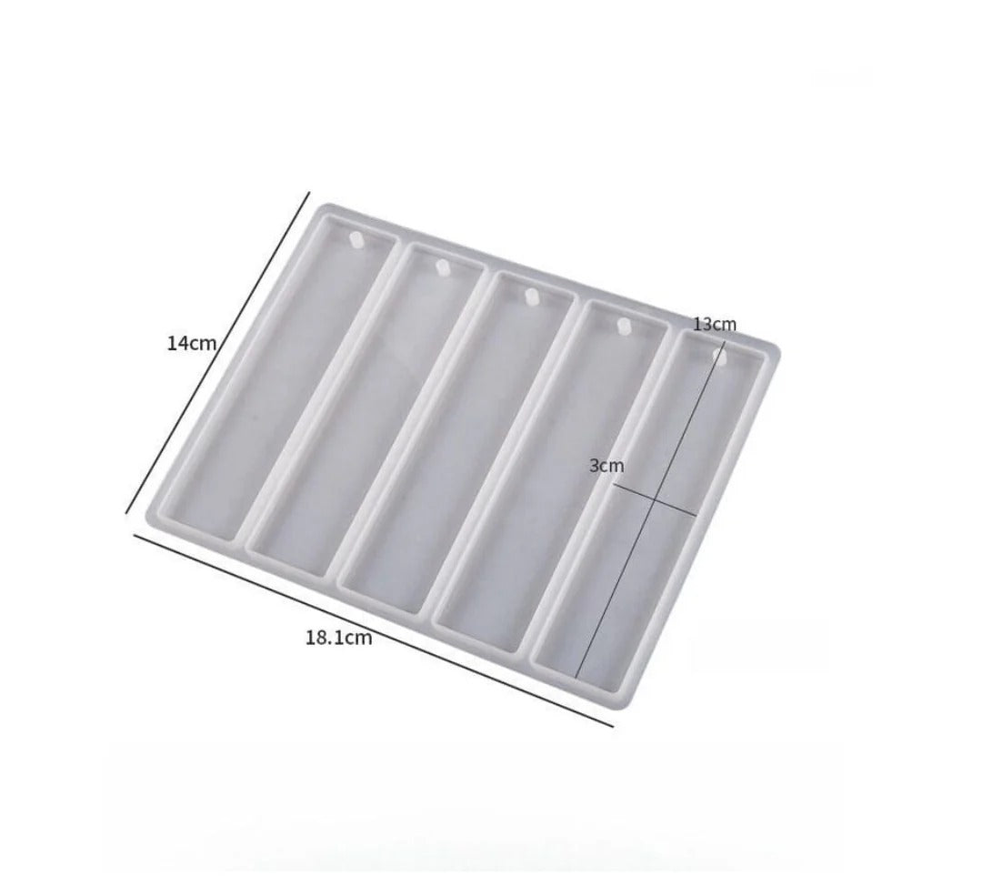 5 PC  RECTANGLE  BOOK  MARK  MOULD