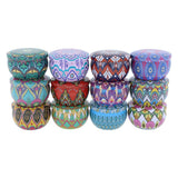 MANDALA  CANDLE  TIN  JAR  SET  OF  12 PC