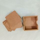 MDF DIY Square Coasters with case- MDF Plain Wooden Coasters & Holder Blank Cutouts for Painting Wooden Sheet Craft, Decoupage, Resin Art Work & Decoration (DIYCoasters: 6SquarewithCase)